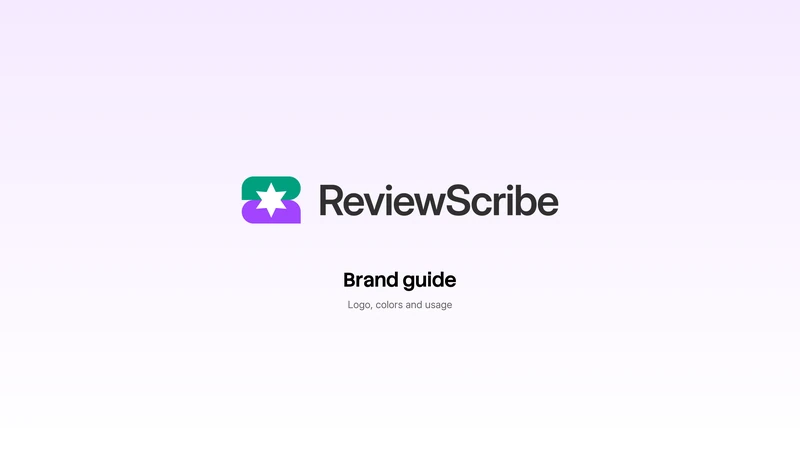 Cover of the ReviewScribe brand guide