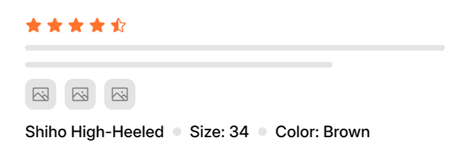 Review that shows the purchased variant: Shiho High-Heeled, size 34, color brown